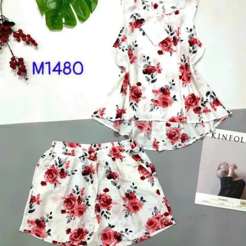 Đồ bộ vải tonl quần đùi có nút phía sau lưng