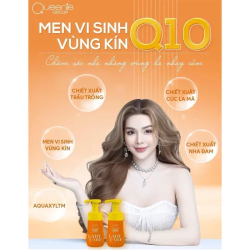 Dung Dịch Vệ Sinh Phụ Nữ Lady Care Q10 Queenie Skin 120ml - Hỗ Trợ Cấp Ẩm Làm Sạch Dịu Nhẹ