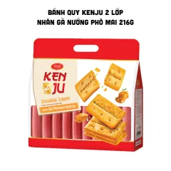Bánh Quy Kenju 2 Lớp Nhân Gà Nướng Phô Mai 216g - Túi 16 Gói