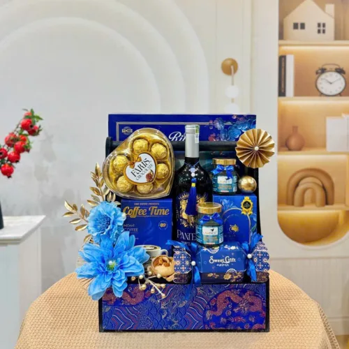 Giỏ Quà Tết 9 Món - Quà Tặng Tết Sang Trọng - Quà Trang Trí Tết - Giỏ Quà Tết