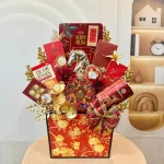 Giỏ Quà Tết Đỏ Bính Ngọ 12 Món - Quà Tặng Tết Sang Trọng - Quà Trang Trí Tết