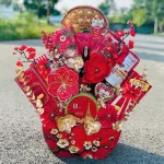 Giỏ Quà Tết Set 13 Món Cao Cấp Vàng Đỏ Xanh Dương - Quà Tặng Tết Sang Trọng - Quà Trang Trí Tết