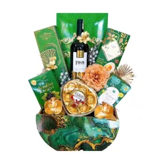 Giỏ Quà Tết Xanh Lá - Quà Tặng Tết Sang Trọng - Quà Trang Trí Tết - Giỏ Quà Tết
