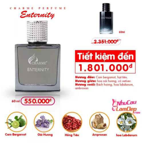 Nước Hoa Nam Charme Enternity 60ml