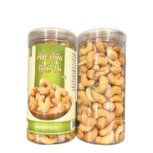 Hạt Điều Rang Muối Tách Vỏ 500g Hộp Pet