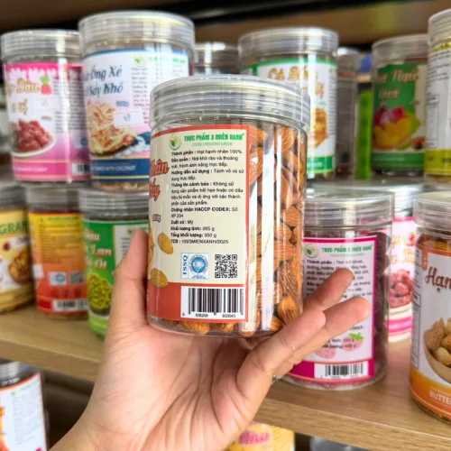 Hạt Hạnh Nhân Sấy Tách Vỏ Thơm Ngon 350g - Hũ Pet