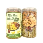 Hạt Mix 5 Vị ( Mắc ca - Hạnh Nhân - Óc Chó - Bí Xanh - Hạt Điều) Đã Tách Vỏ Loại Ngon 500g Hộp Pet