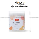 Hộp 200 Tăm Bông Ngoáy Tai - Tăm Bông Đầu Tròn Và Dẹt