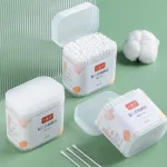 Hộp 200 Tăm Bông Ngoáy Tai - Tăm Bông Đầu Tròn Và Dẹt