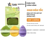 Hộp 3 Miếng Bông Mút Rửa Mặt Bọt Biển Xunfuji (Không Chữ)