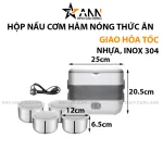 Hộp Cơm Giữ Nhiệt Hâm Nóng Thức Ăn 2 Tầng 4 Ngăn 20x13x25cm