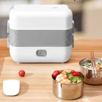 Hộp Cơm Giữ Nhiệt Hâm Nóng Thức Ăn 2 Tầng 4 Ngăn 20x13x25cm