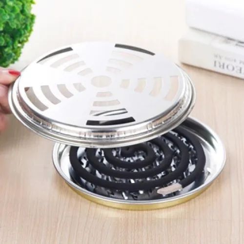 Hộp Inox Đựng Hương Muỗi Có Nắp 14.5x3,5cm