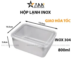 Hộp Lạnh Inox Đựng Thực Phẩm Kèm Nắp Nhựa 13.5x10.5x5.8cm