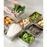 Hộp Lạnh Inox Đựng Thực Phẩm Kèm Nắp Nhựa 13.5x10.5x5.8cm
