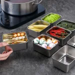 Hộp Lạnh Inox Đựng Thực Phẩm Kèm Nắp Nhựa 13.5x10.5x5.8cm