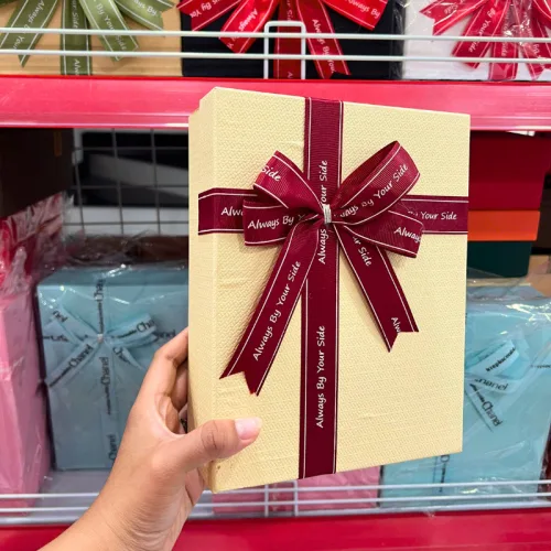 Hộp Quà Giấy Chữ Nhật Lớn Nhiều Màu Nắp Rời Có Thắt Nơ 16x21x7cm - Hộp Không Có Hoa Rơm Giao Ngẫu Nhiên
