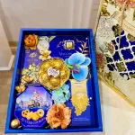 Hộp Quà Tết - Quà Tặng Tết Hộp Bánh Cứng Sang Trọng Vàng Đỏ Xanh - Quà Trang Trí Tết