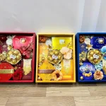 Hộp Quà Tết - Quà Tặng Tết Hộp Bánh Cứng Sang Trọng Vàng Đỏ Xanh - Quà Trang Trí Tết