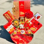 Hộp Quà Tết Rượu Bánh Kẹo Sang Trọng – Set Quà Cao Cấp - Quà Trang Trí Tết - Giỏ Quà Tết