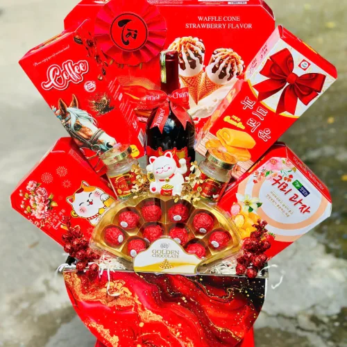 Hộp Quà Tết Sang Trọng – Set Quà Cao Cấp - Quà Trang Trí Tết - Giỏ Quà Tết