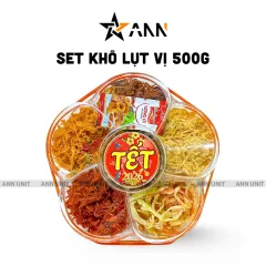 Hộp Quà Tết Set Khô Lục Vị 500g - Hộp Bông Mai Hộp Quà Tết 2026