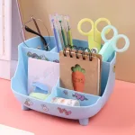 Hộp Đựng Bút 6 Ngăn Tặng Kèm Sticker Dễ Thương 19x14x10.5cm