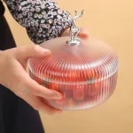 Hộp Đựng Mứt Tết - Hộp Hình Hươu Đựng Bánh Kẹo Hoa Quả Bằng Nhựa Cao Cấp 17x12cm