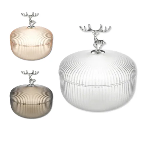 Hộp Đựng Mứt Tết - Hộp Hình Hươu Đựng Bánh Kẹo Hoa Quả Bằng Nhựa Cao Cấp 17x12cm
