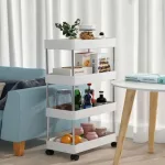 Kệ Để Đồ - Kệ 4 Tầng - Kệ Bếp - Kệ Nhựa Để Đồ Có Bánh Xe 65cmx38cmx21cm