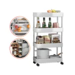 Kệ Để Đồ - Kệ 4 Tầng - Kệ Bếp - Kệ Nhựa Để Đồ Có Bánh Xe 65cmx38cmx21cm