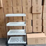 Kệ Để Đồ - Kệ 4 Tầng - Kệ Bếp - Kệ Nhựa Để Đồ Có Bánh Xe 65cmx38cmx21cm