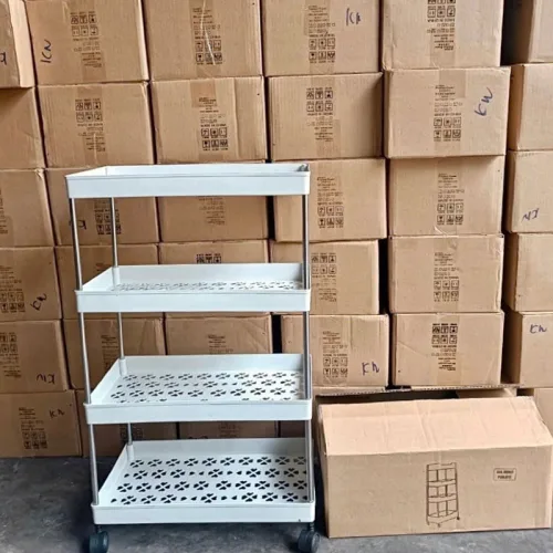Kệ Để Đồ - Kệ 4 Tầng - Kệ Bếp - Kệ Nhựa Để Đồ Có Bánh Xe 65cmx38cmx21cm