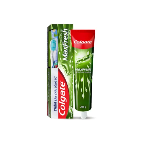 Kem Đánh Răng Colgate Maxfresh Trà Xanh 225g + Bàn Chải Colgate Lông Mềm