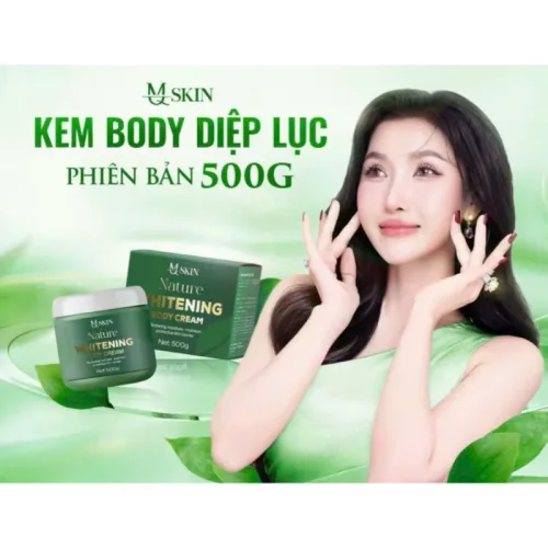 Kem Body Diệp Lục Mq Skin 500g - Kem Body Mqskin Nature Whitening Body Cream Chính Hãng
