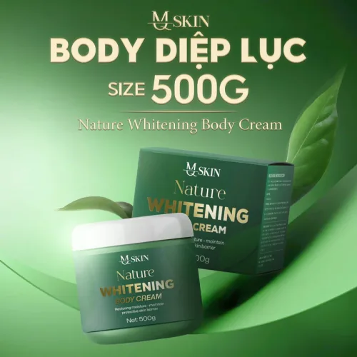 Kem Body Diệp Lục Mq Skin 500g - Kem Body Mqskin Nature Whitening Body Cream Chính Hãng