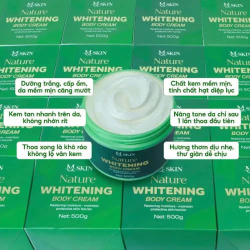 Kem Body Diệp Lục Mq Skin 500g - Kem Body Mqskin Nature Whitening Body Cream Chính Hãng