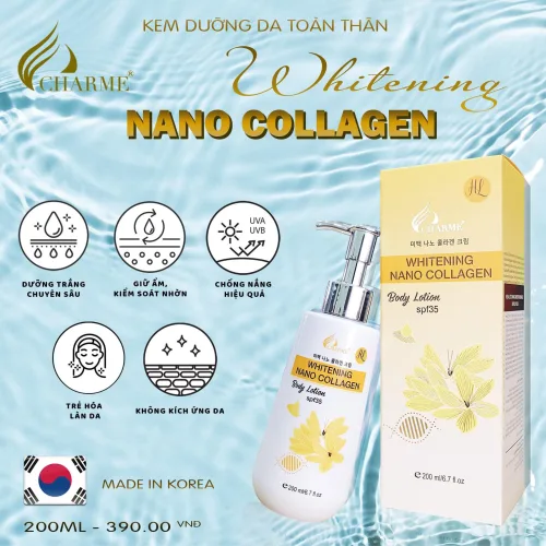 Kem Body Hàn Quốc Dưỡng Trắng Da Toàn Thân Charme Whitening Nano Collagen