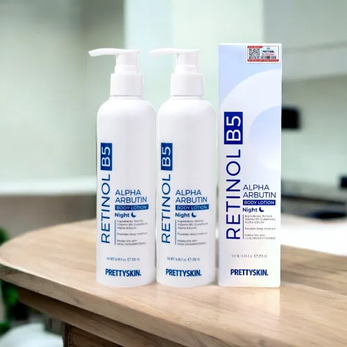 Kem Body Prettyskin Màu Xanh Ban Đêm Retinol B5 Alpha Arbutin Body Lotion 250ml
