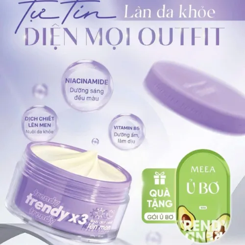Kem Body Trendy Meea Origin Dịch Chiết Lên Men - Tặng 1 Gói Ủ Bơ Meea
