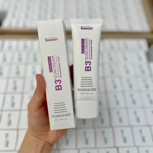 Kem Chống Nắng B3 InnoSkin Màu Tím Cho Da Dầu