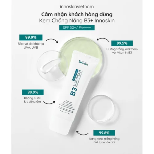 Kem Chống Nắng B3 InnoSkin Màu Xanh Cho Da Khô