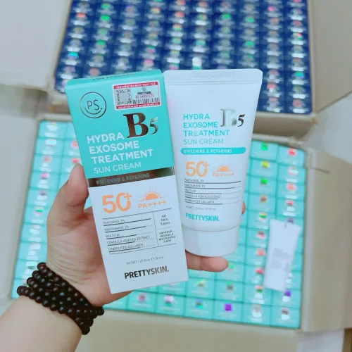 Kem Chống Nắng B5 PrettySkin 50ml Màu Xanh Ngọc - Hỗ Trợ Chống Nắng Dưỡng Sáng Cải Thiện Lão Hóa Da