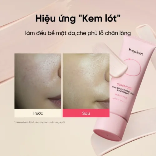 Kem Chống Nắng Beplain Sunmuse Tone Up Màu Hồng Dâu 50ml