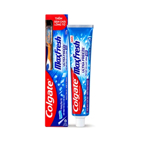 Kem Đánh Răng Colgate Hương Bạc Hà 225g + Tặng Kèm Bàn Chải Đánh Răng