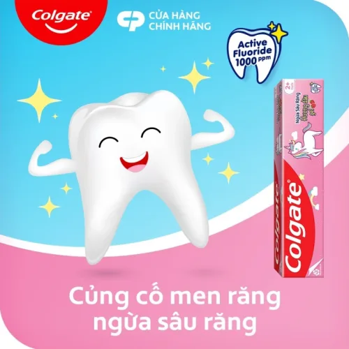 Kem Đánh Răng Colgate Ngừa Sâu Răng Em Bé 2+ Tuổi Hương Dâu 40g - Màu Hồng
