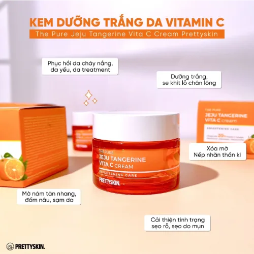 Kem Dưỡng Prettyskin The Pure Jeju Tangerine Vita C Cream 52ml