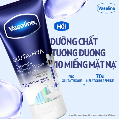 Kem Dưỡng Thể Vaseline Màu Xanh 70X Gluta Hya Overnight - Phiên Bản Mới