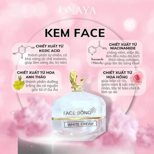 Kem Face Bông Onaya Dưỡng Trắng Da Ngừa Nám