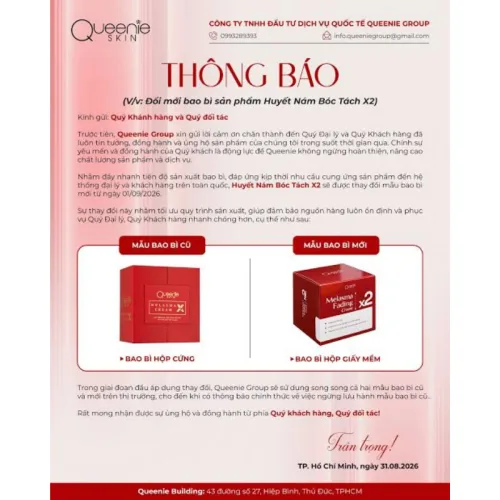 Kem Face Giảm Nám Queenie Skin Huyết Nám Bóc Tách X2 Melasma Cream - Phiên Bản Mới